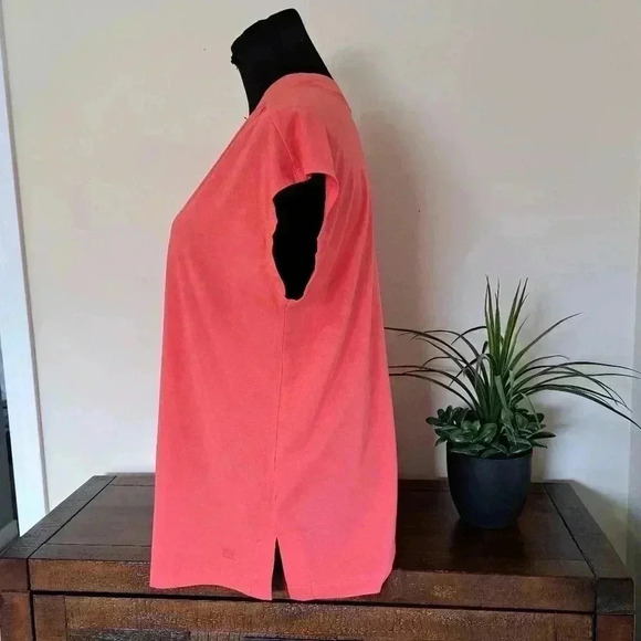 Banana Republic V-neck Top Coral Orange Sleeveless Medium Cotton blend NEW - Picture 2 of 11